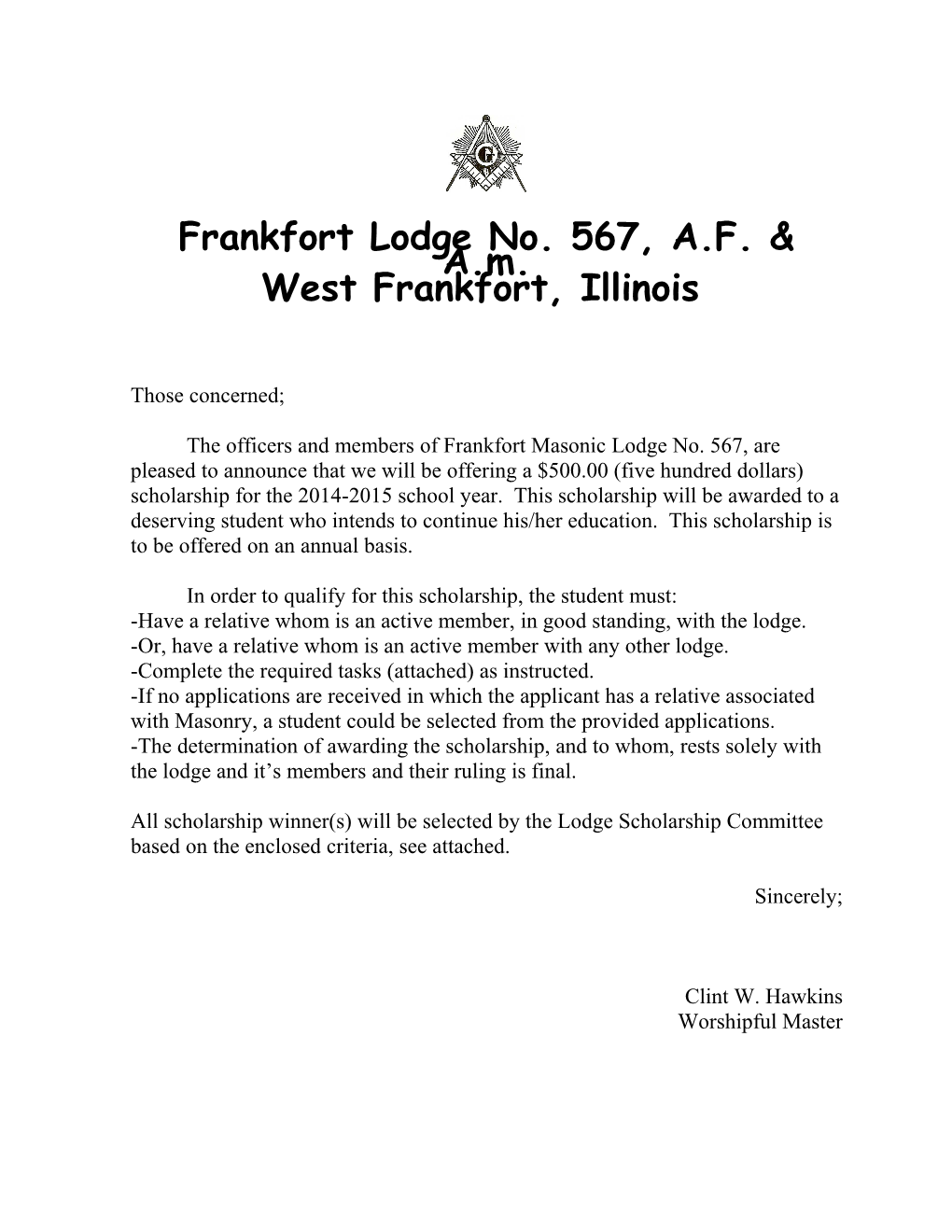 Frankfort Lodge No. 567, A.F. & A.M