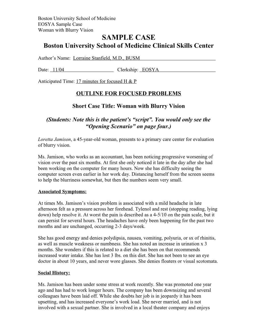 Bostonuniversityschool of Medicine Clinical Skillscenter