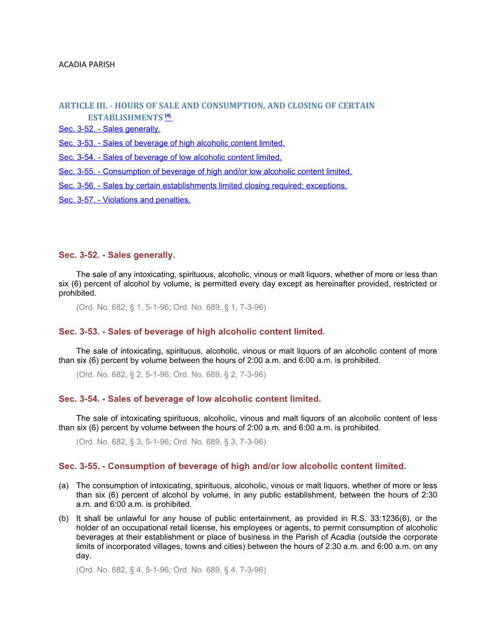 Article Iii. - Hours of Sale and Consumption, and Closing of Certain Establishments 4