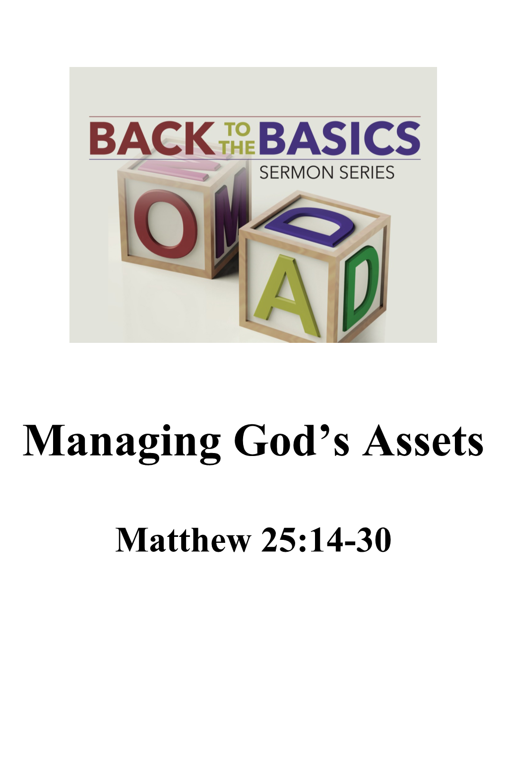 Managing God S Assets