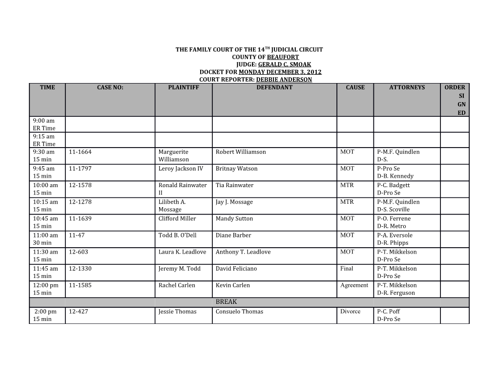 The Family Court of the 14Th Judicial Circuit