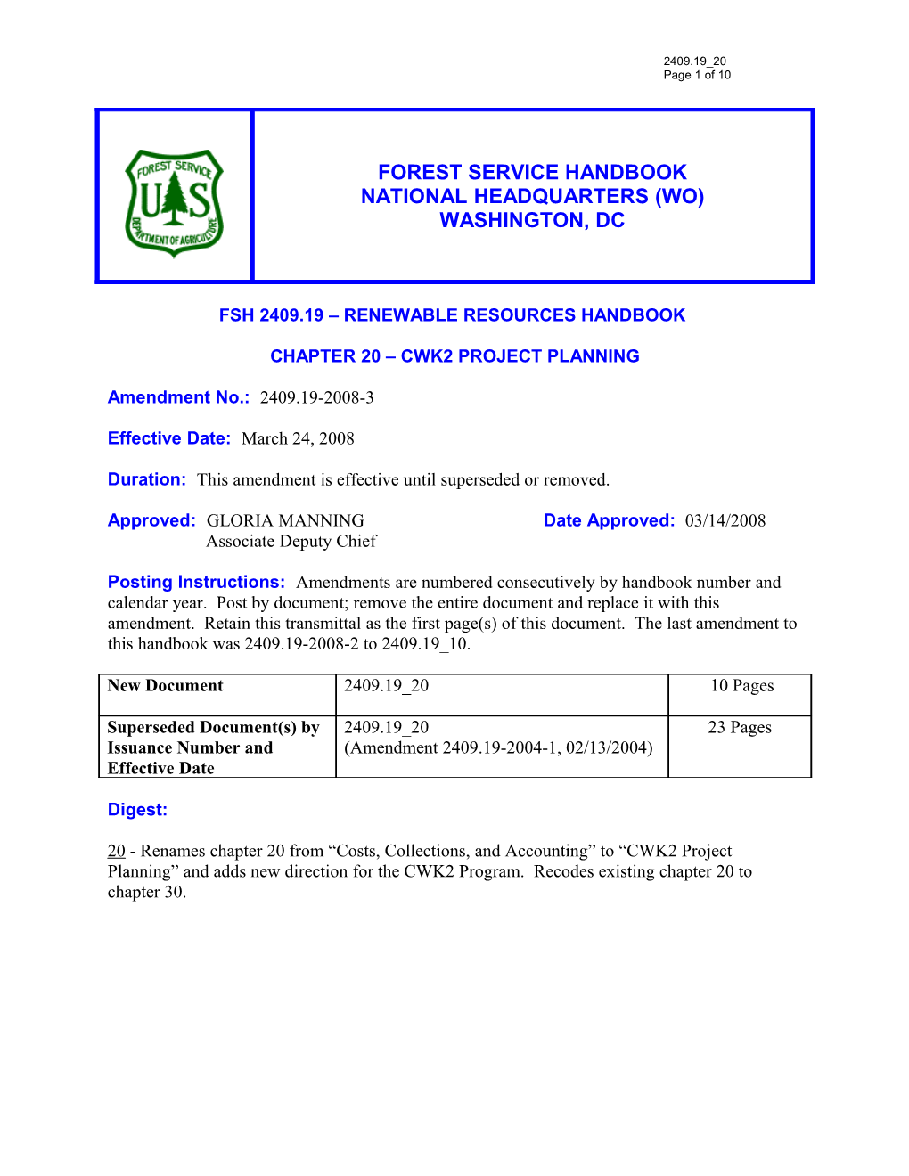 Fsh 2409.19 Renewable Resources Handbook