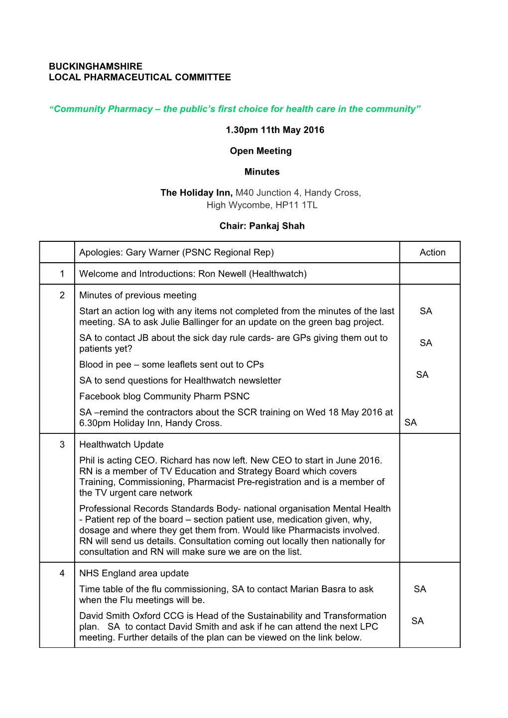 Buckinghamshire and Milton Keynes Local Pharmaceutical Committee