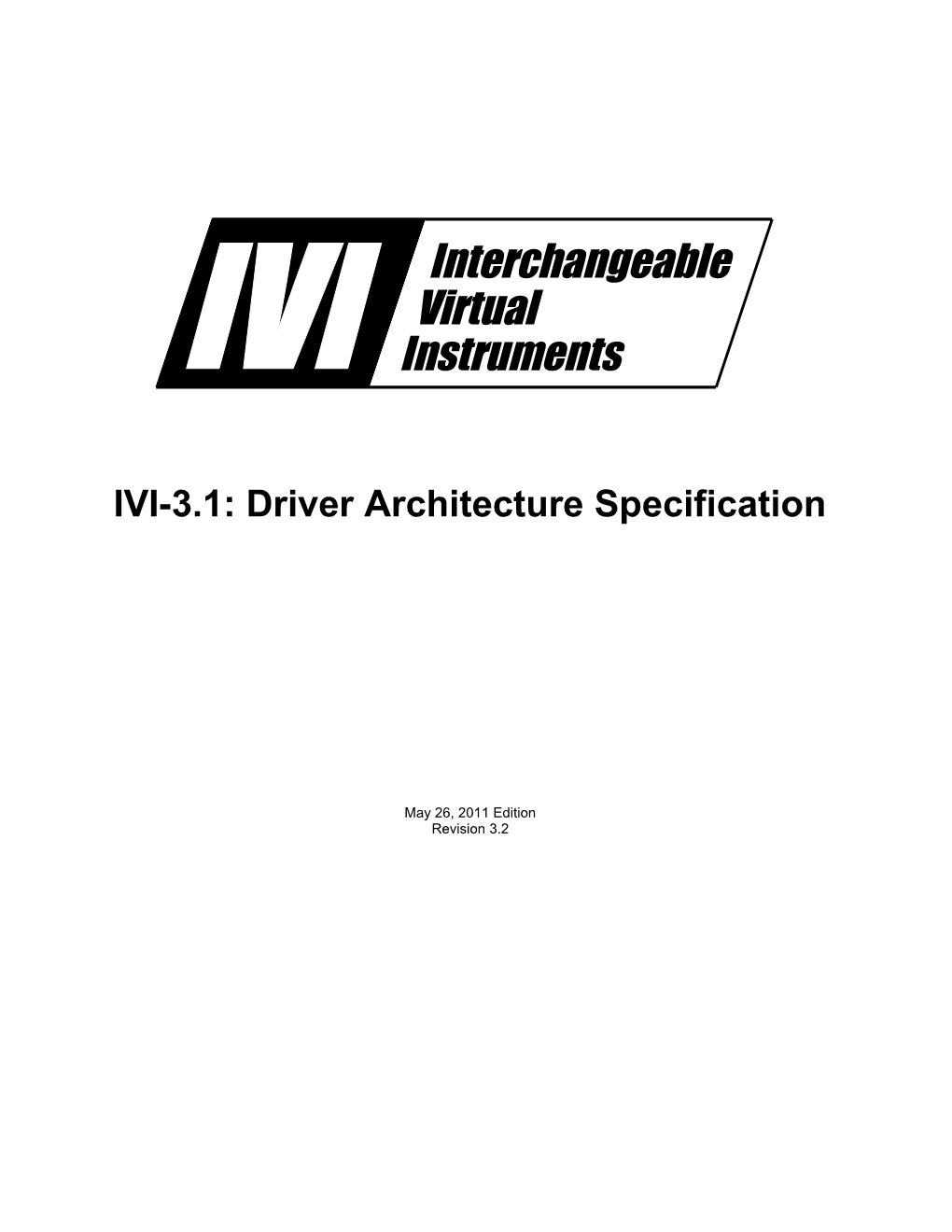 IVI-3.1 Architecture Specification