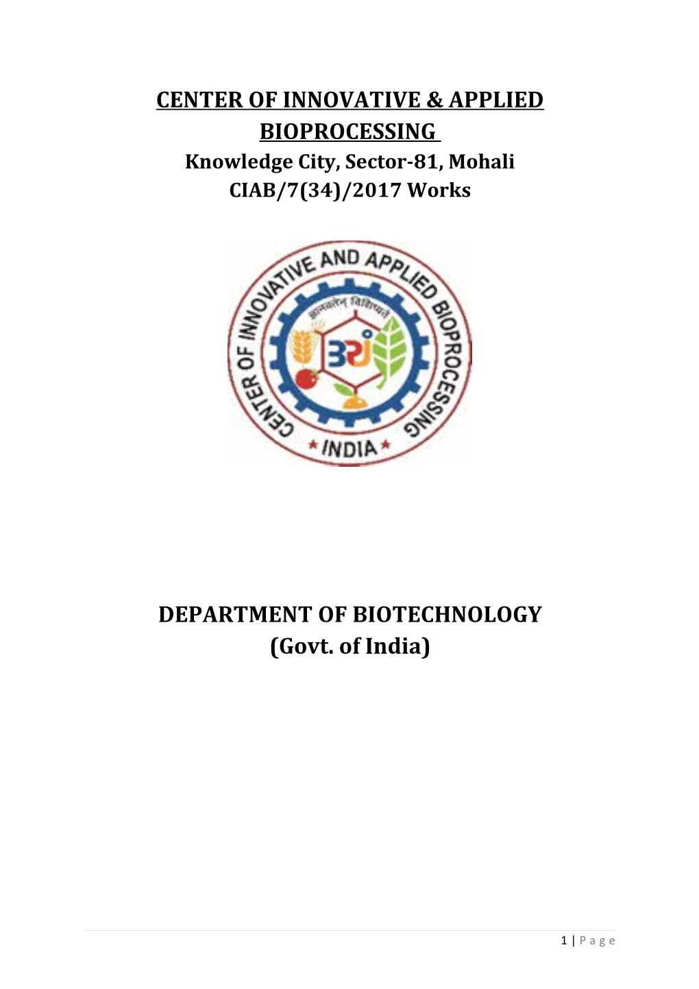 Center of Innovative & Applied Bioprocessing s1