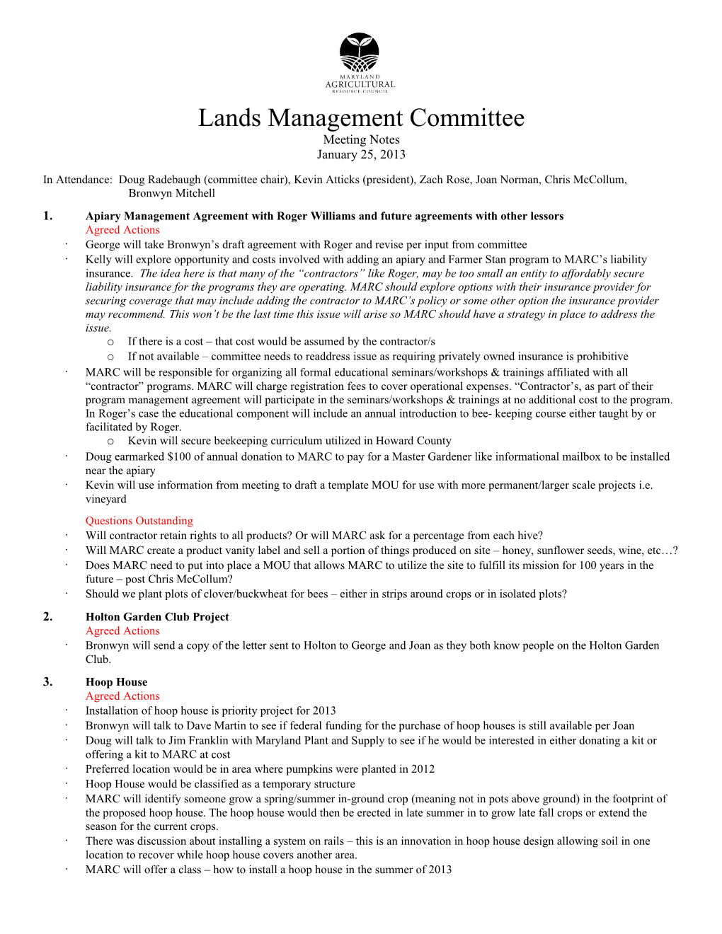 Lands Management Committee
