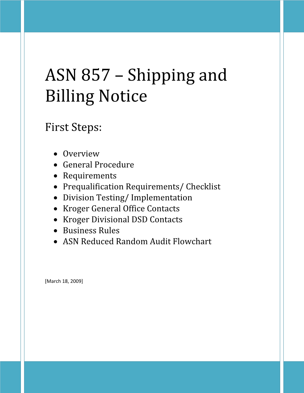 ASN 857 Shipment and Billing Notice