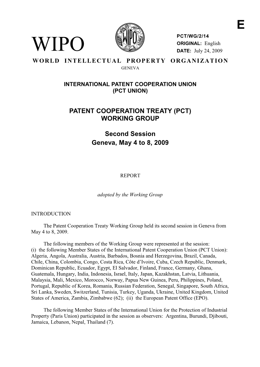 International Patent Cooperation Union (PCT UNION) s2