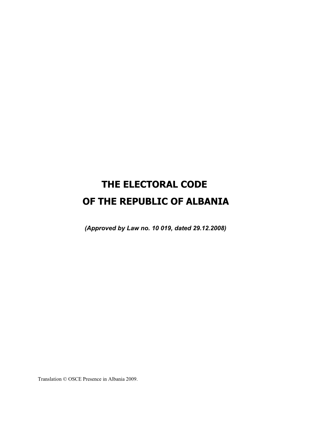 The Electoral Code
