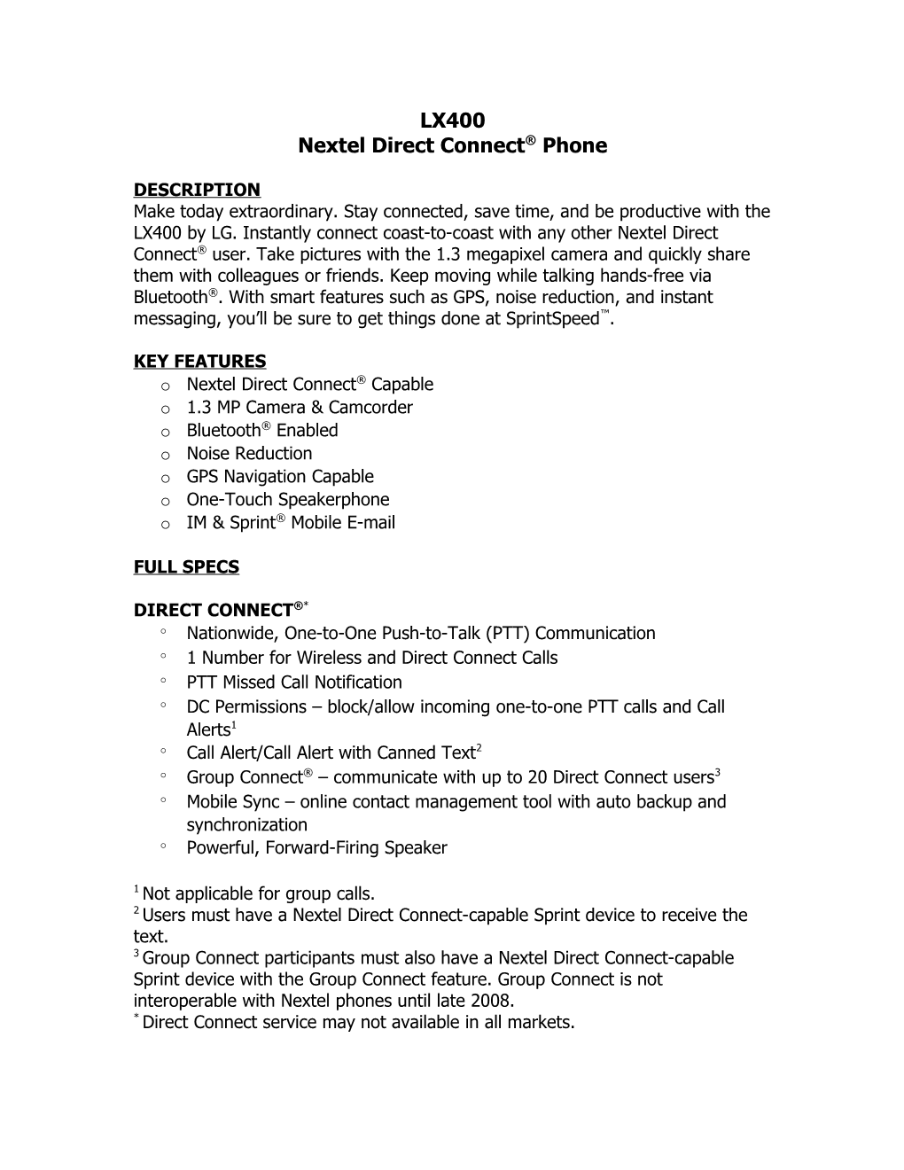 Nextel Direct Connect Phone