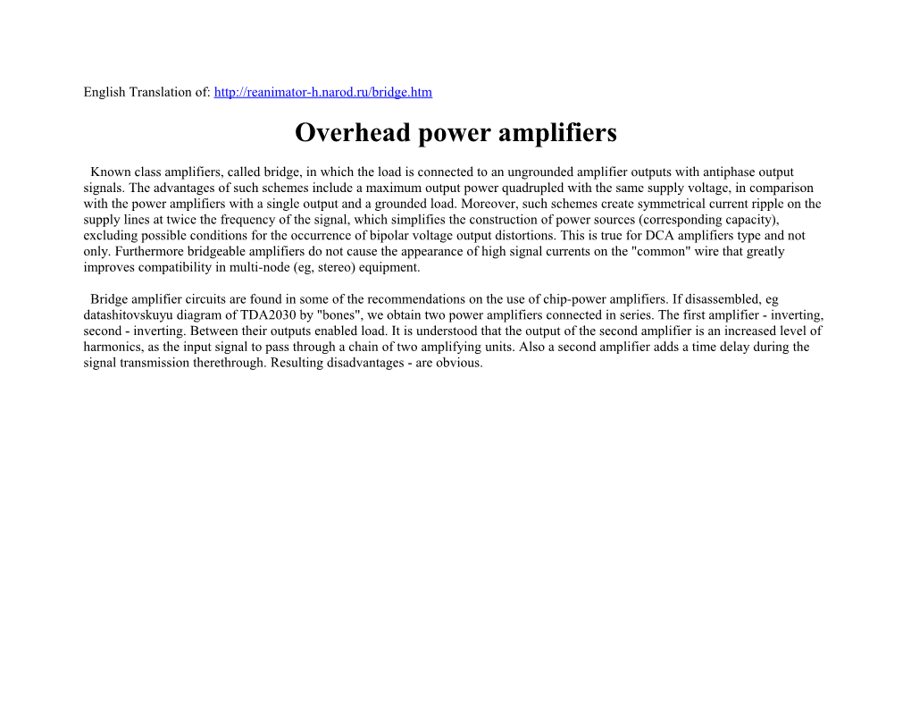 Overhead Power Amplifiers