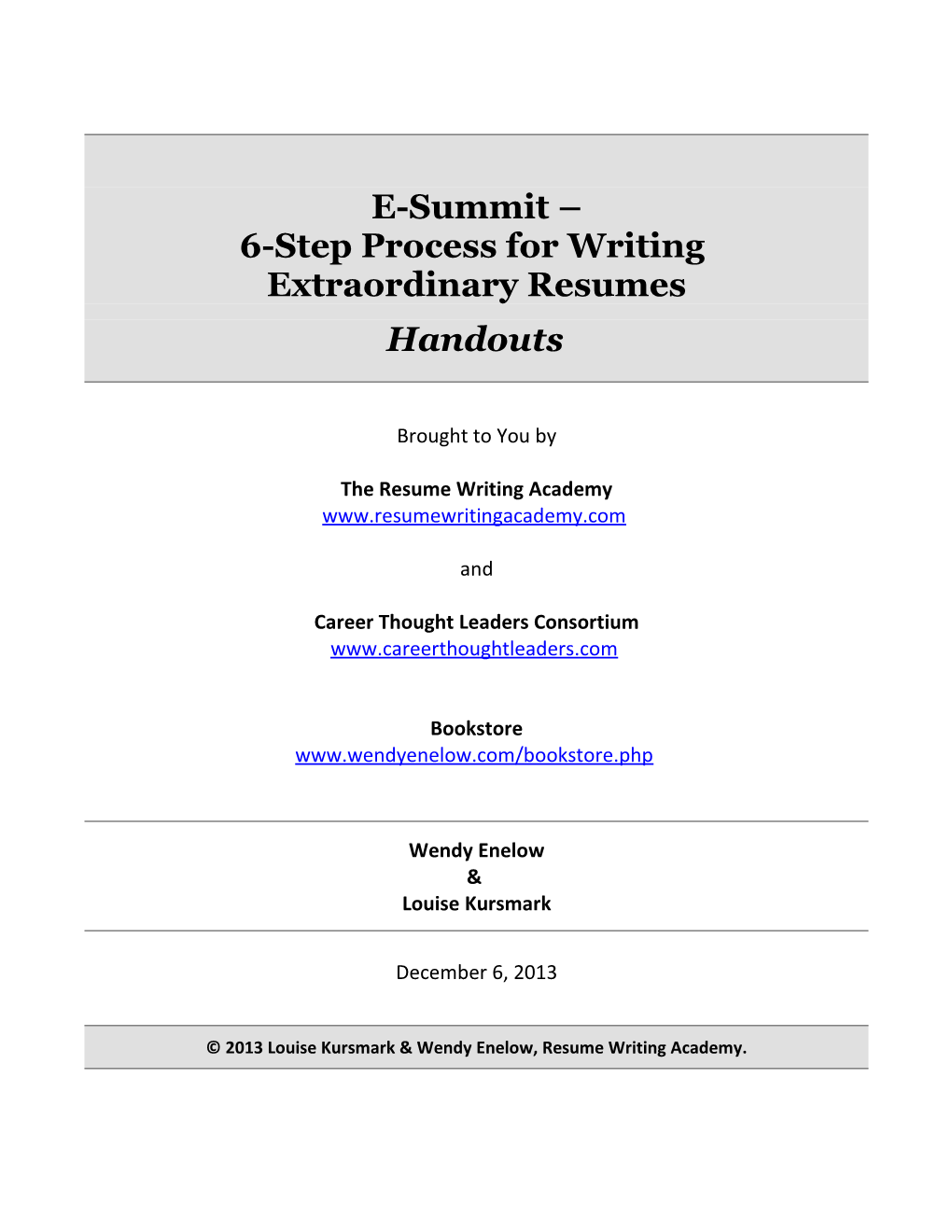 The Resume Writing Academy
