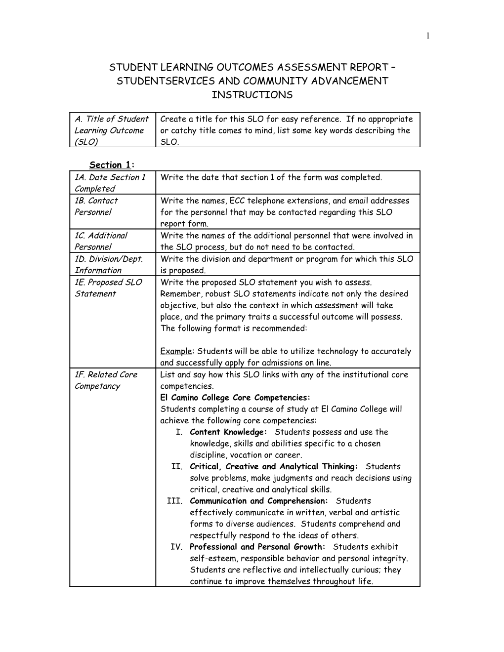 Student Learning Outcomes Assessment Report Studentservices and Community Advancement s1