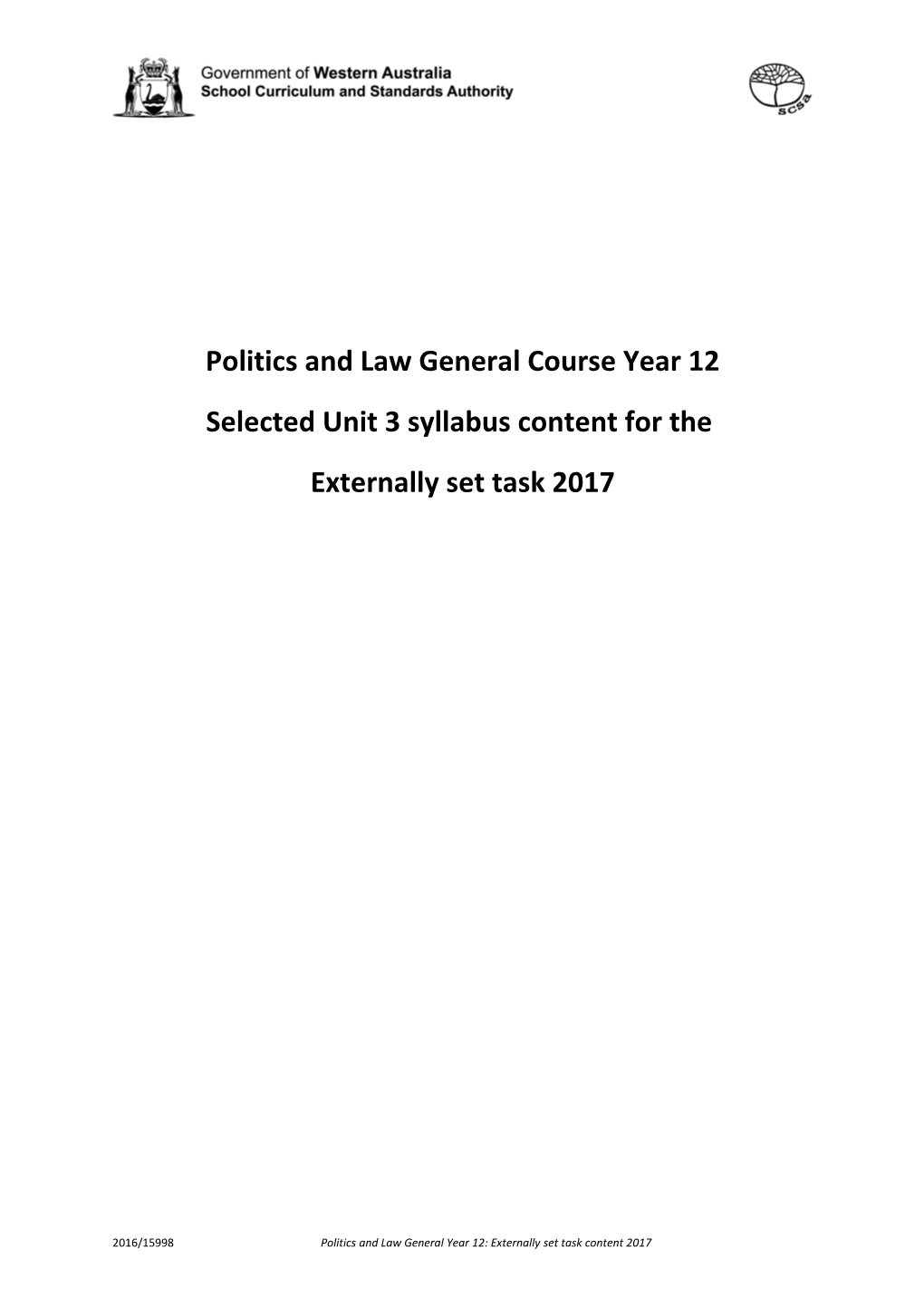 Politics and Law General Course Year 12