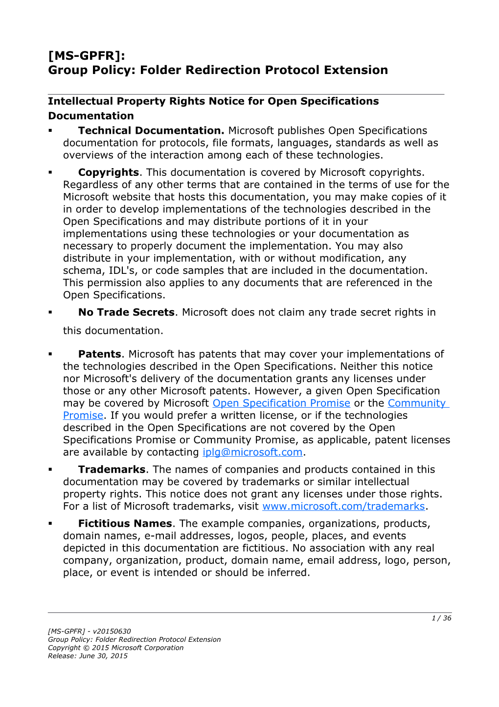 Group Policy: Folder Redirection Protocol Extension