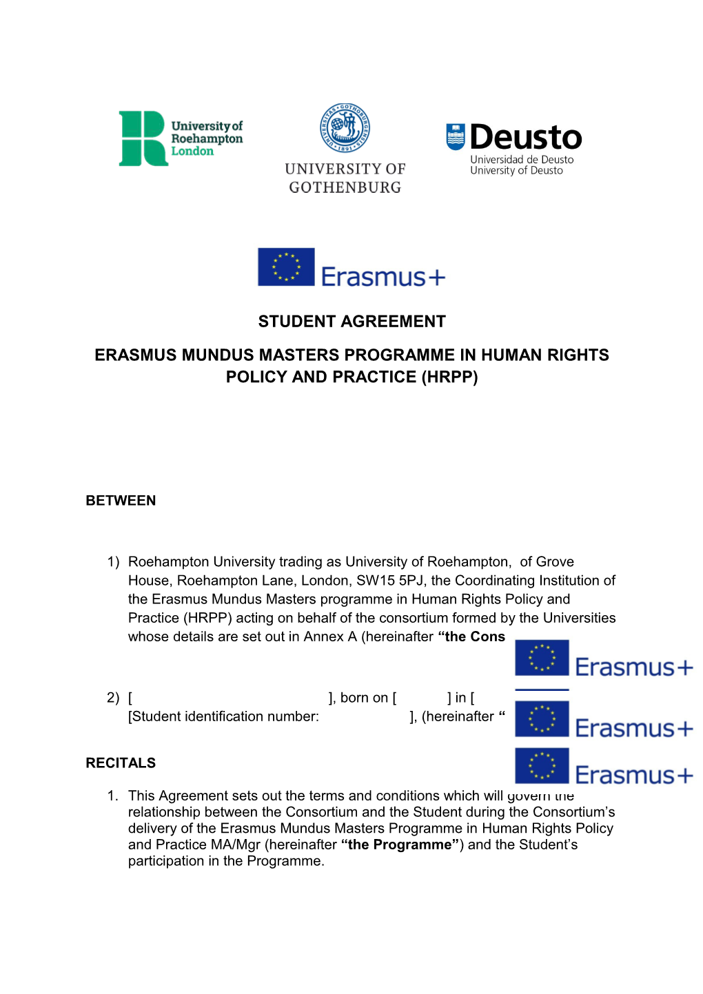 Erasmus Mundus Masters Programme in Human Rights Policy and Practice (Hrpp)