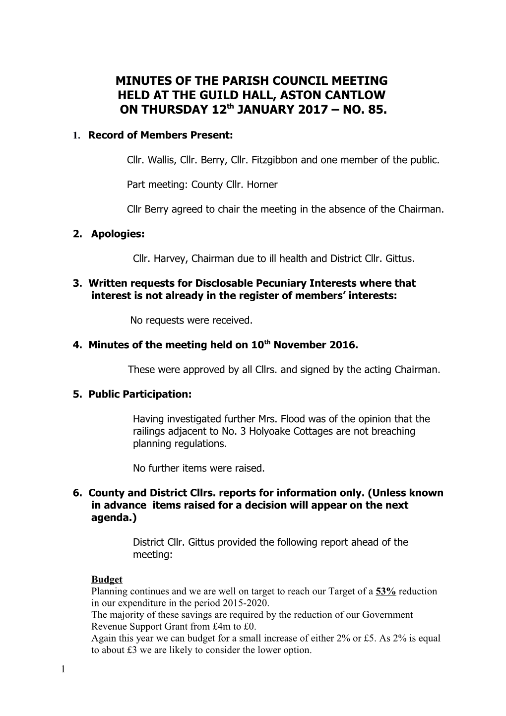 Minutes of the Parish Council Meeting s7