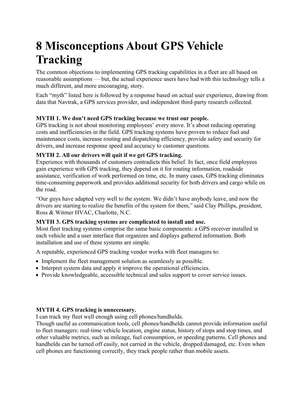 8 Misconceptions About GPS Vehicle Tracking