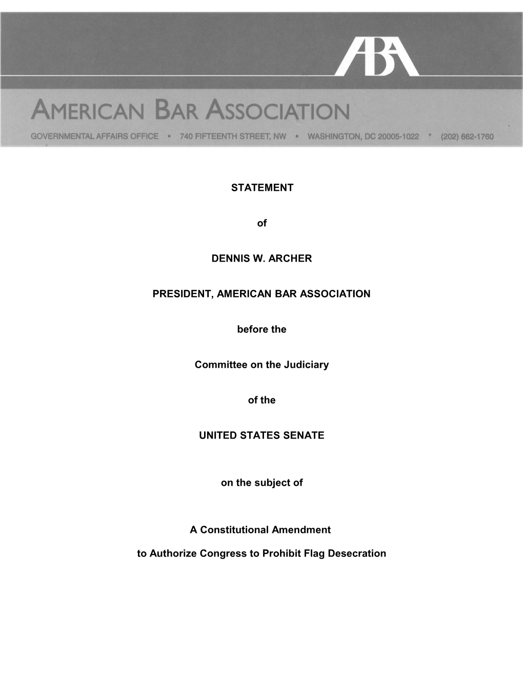 President, American Bar Association