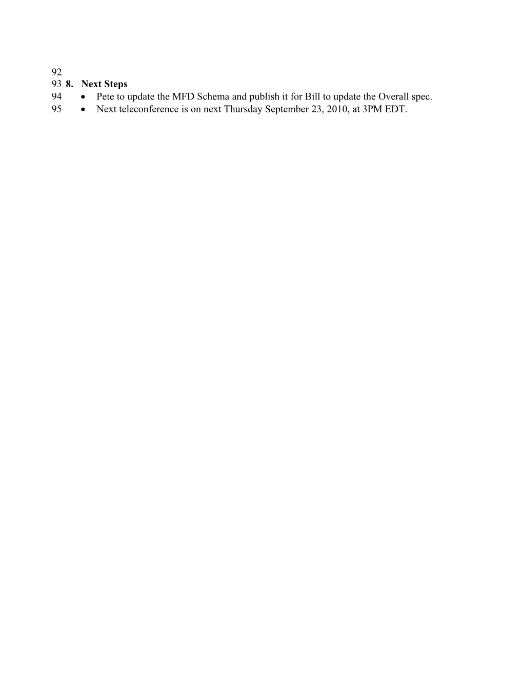 PWG MFD Working Group Teleconference Meeting Minutes