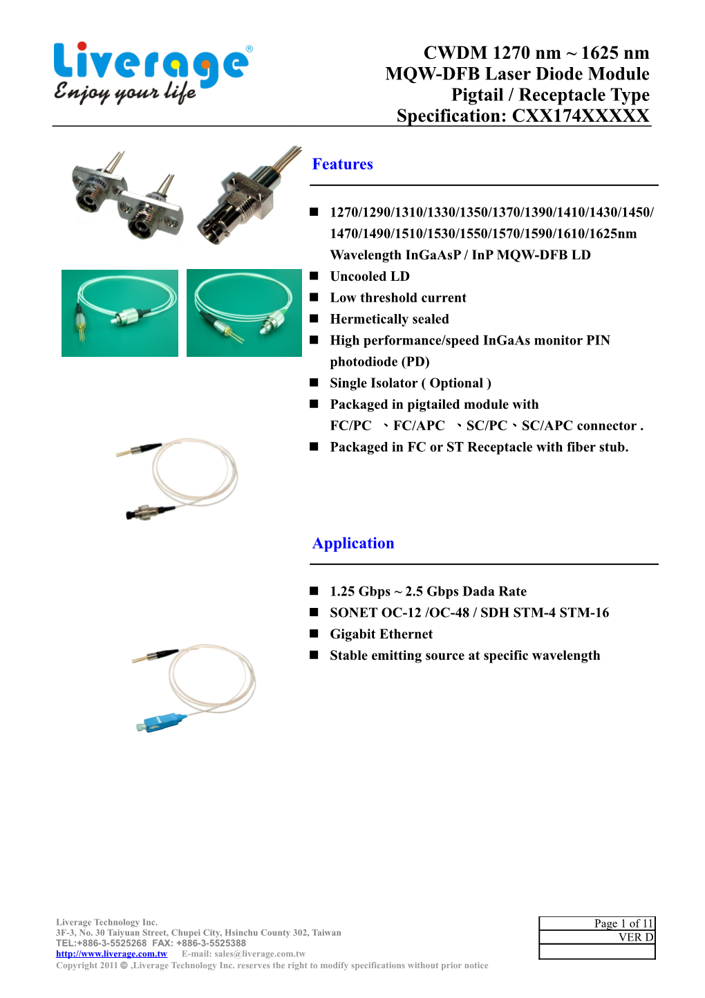 Electrical and Optical Characteristics (CW Tc=+25 Unless Otherwise Noted)