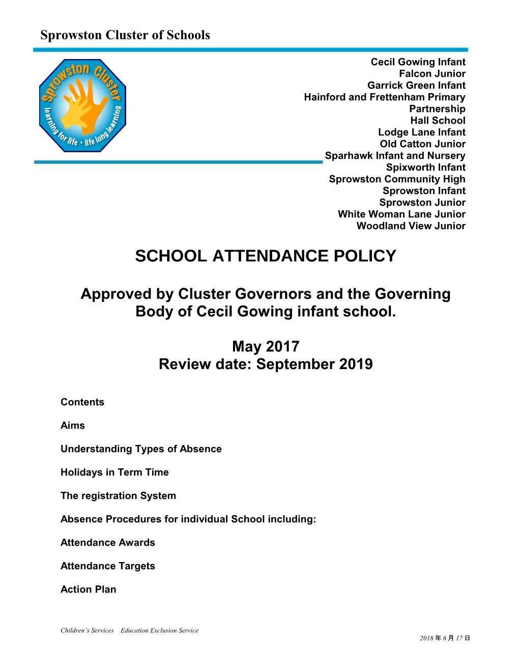 Whole School Attendance Policy Draft
