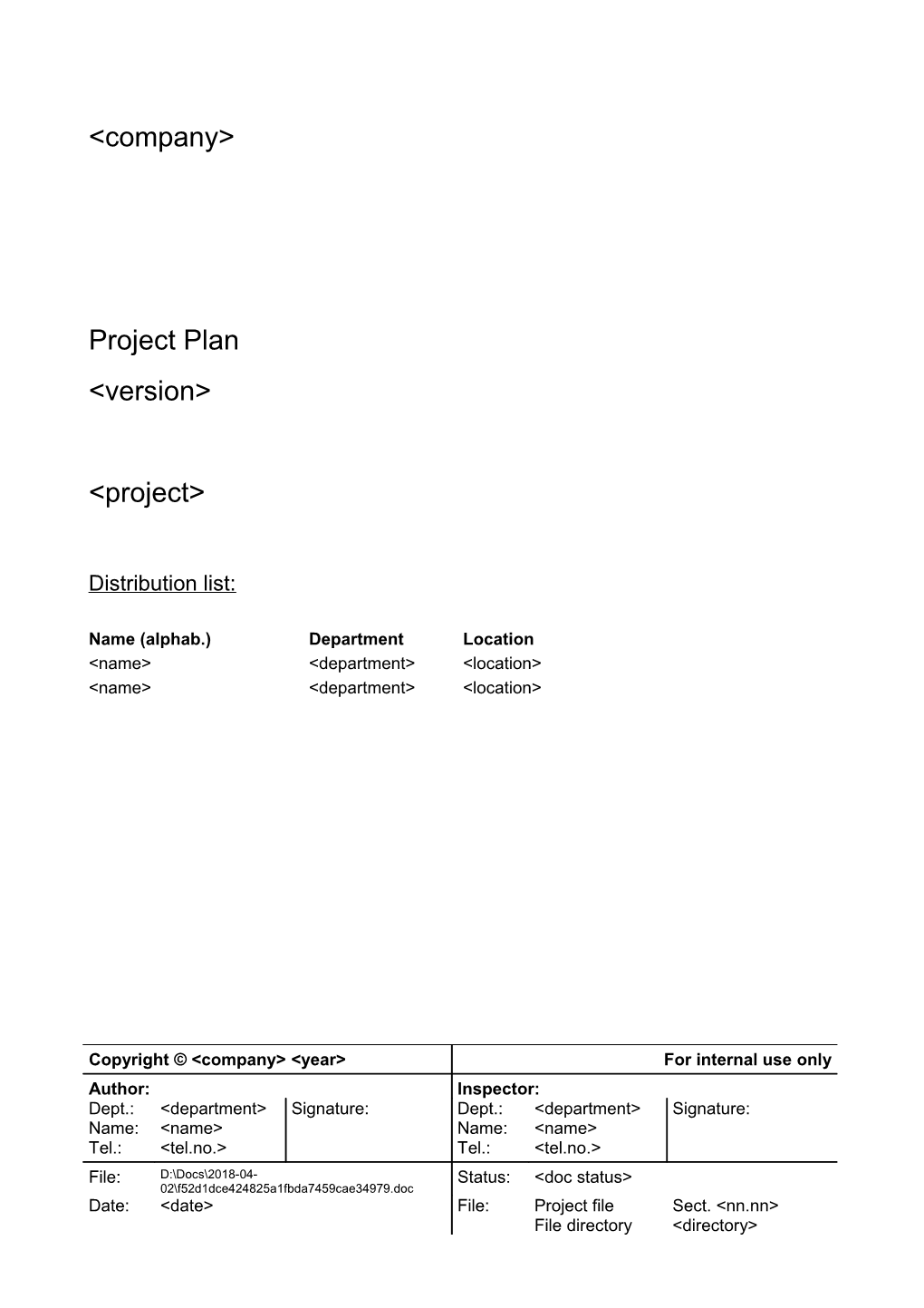 Stdsem Project Plan (Winword 6.0/7.0)