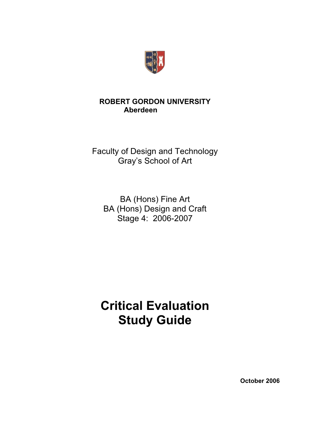 Level Four Honours Dissertation Guide
