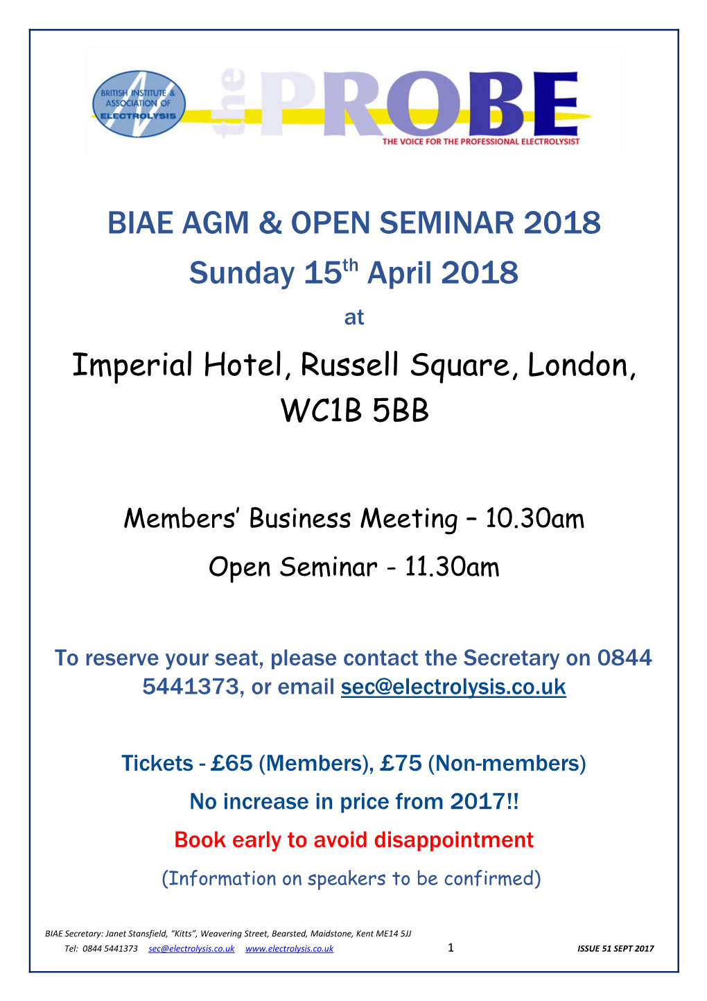 Biae Agm & Open Seminar 2018