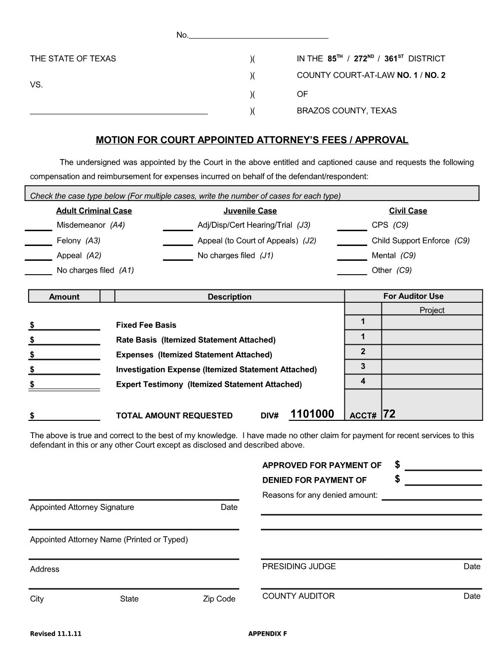 Court Appointed Attorney Form