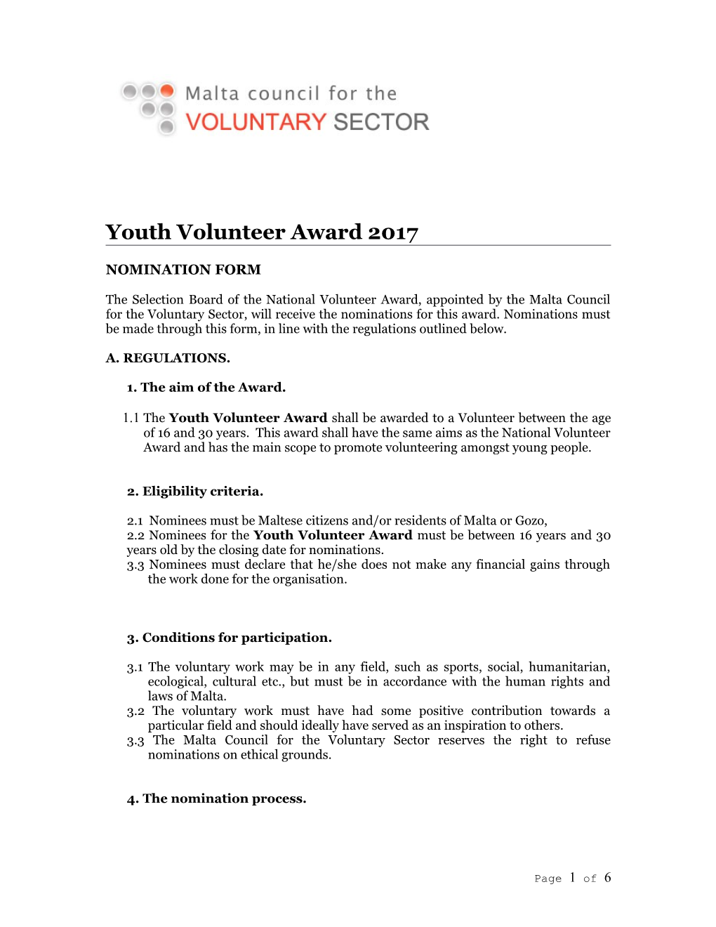 Youth Volunteer Award 2017