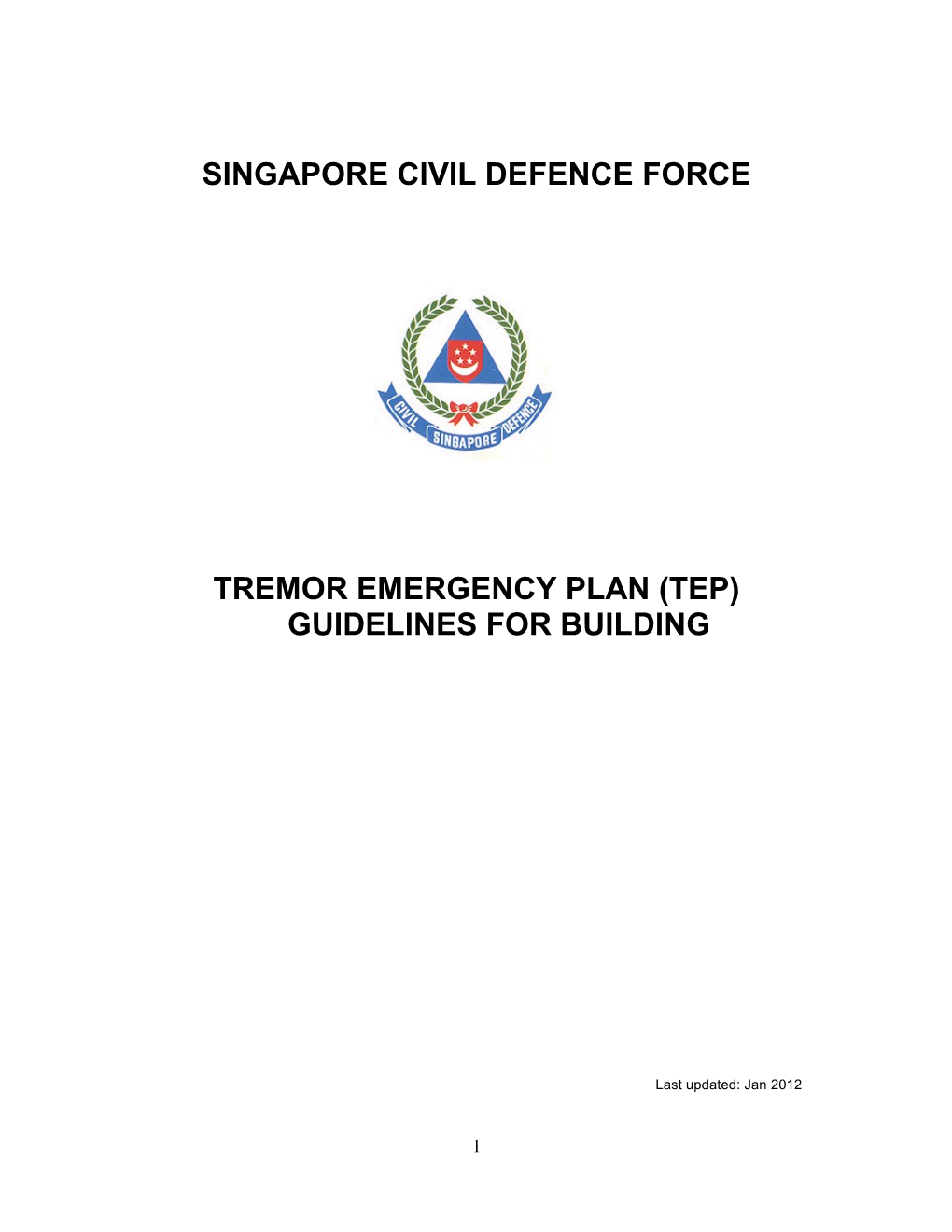 Tremor Emergency Plan (Tep) Guidelines for Building