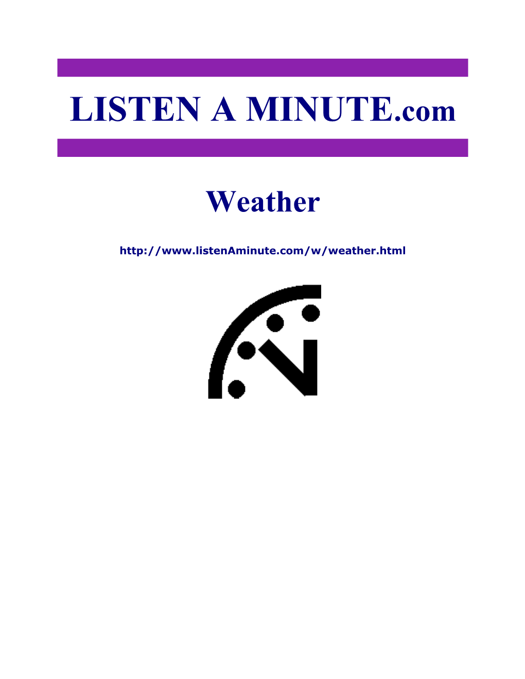 Listen A Minute.Com - ESL Listening - Weather