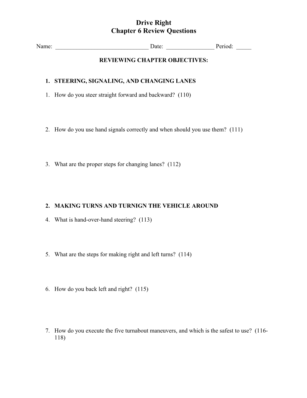 Chapter 6 Review Questions