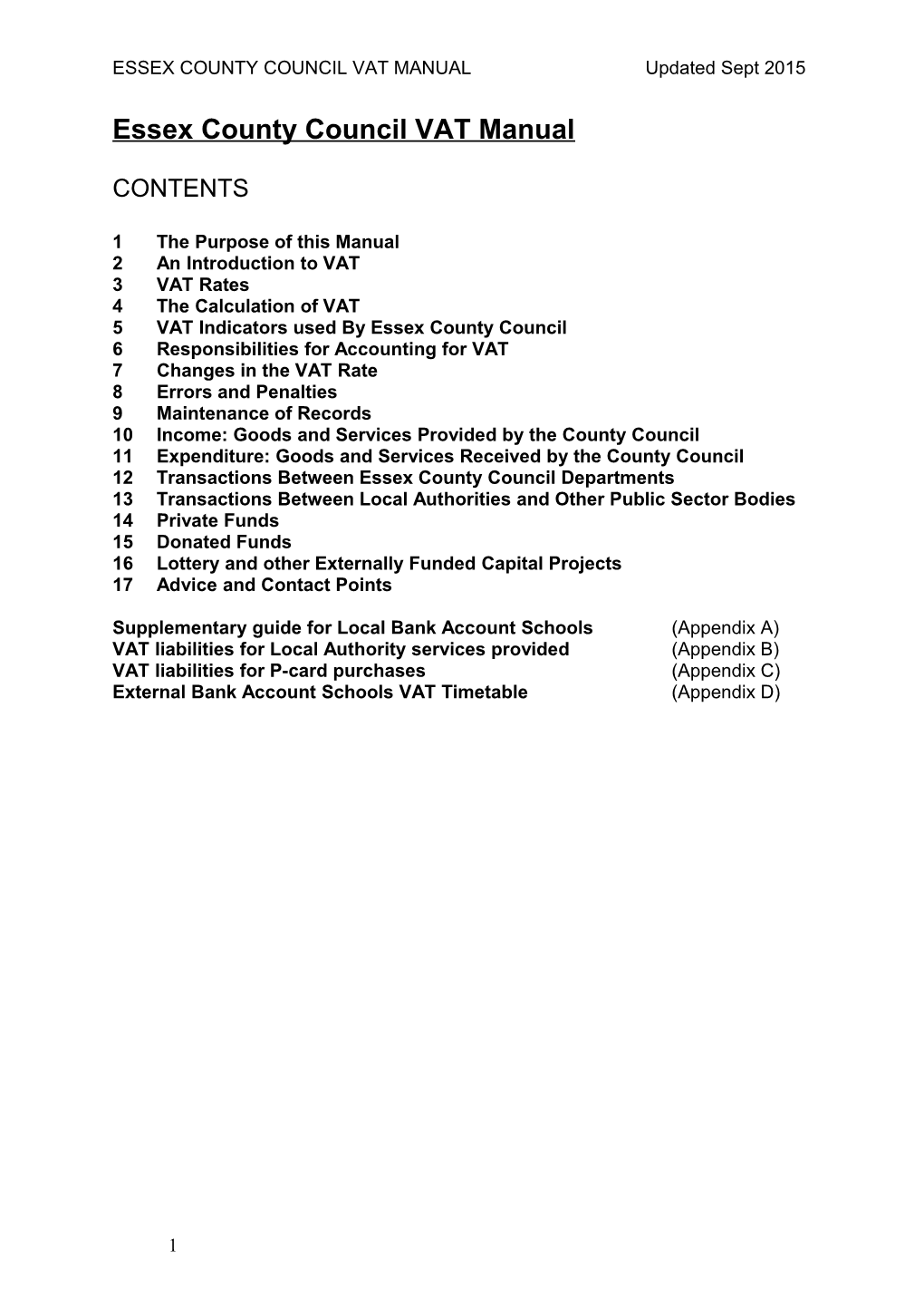 Essex County Council VAT Manual