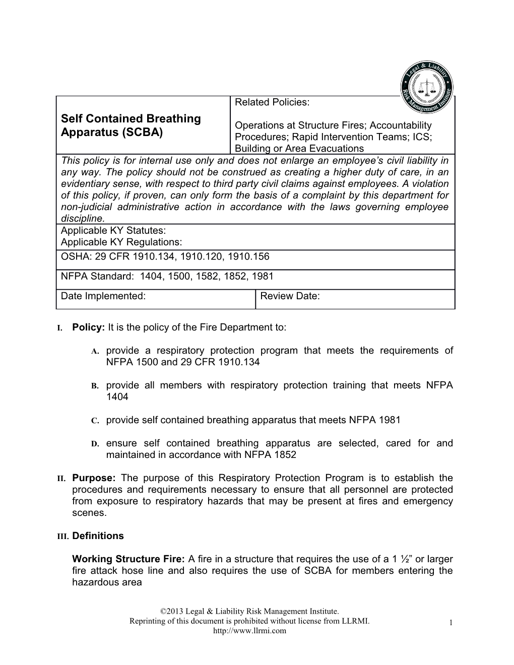 A. Provide a Respiratory Protection Program That Meets the Requirements of NFPA 1500 And