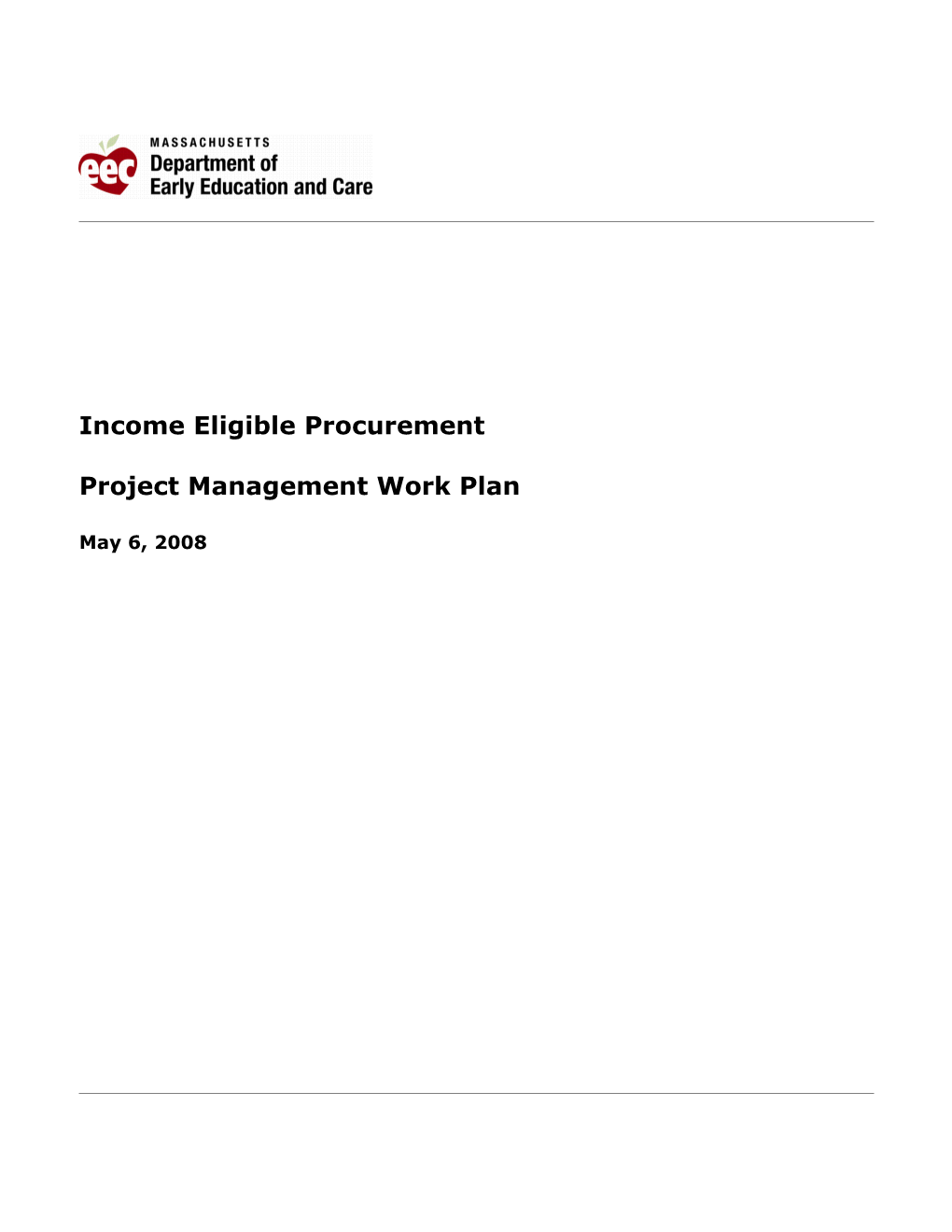 Project Management Work Plan