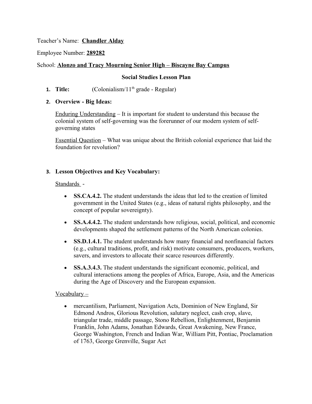 Teaching American History Lesson Plan Template s1