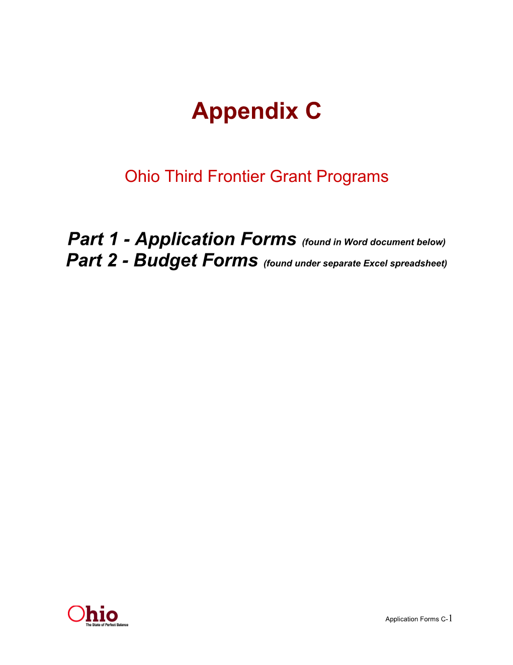 Part 1 - Application Forms (Found in Word Document Below)