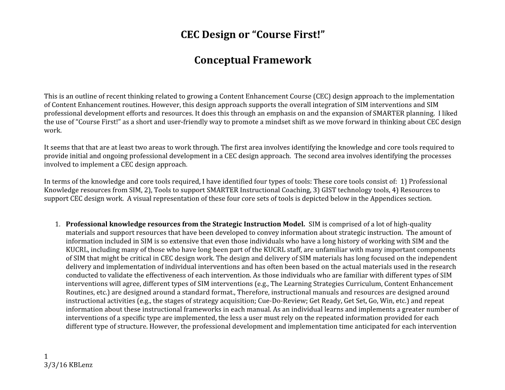 CEC Design Or Course First!