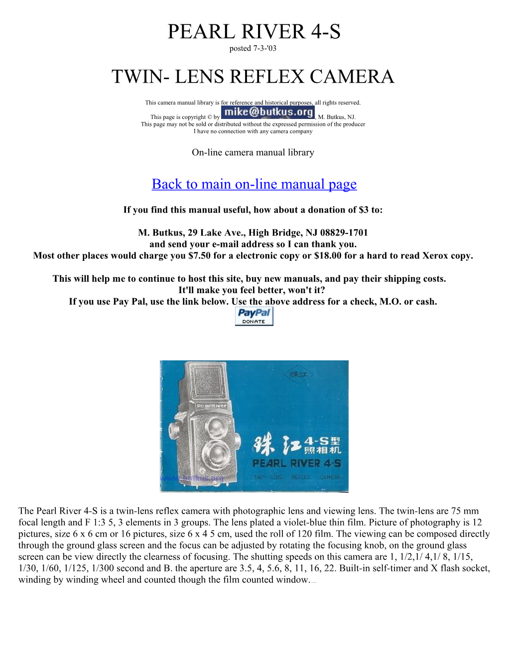 Twin- Lens Reflex Camera