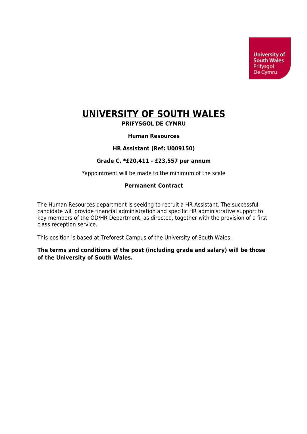 University of South Wales s1