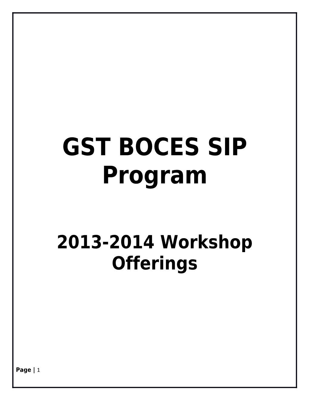 GST BOCES SIP Program