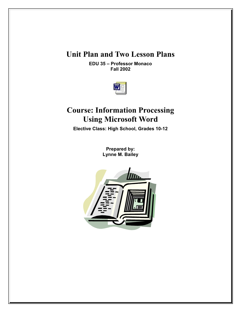 Unit Plan Word Processing