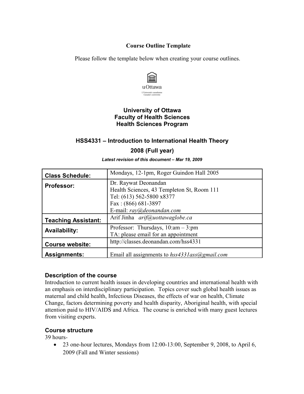 Course Outline Template s6