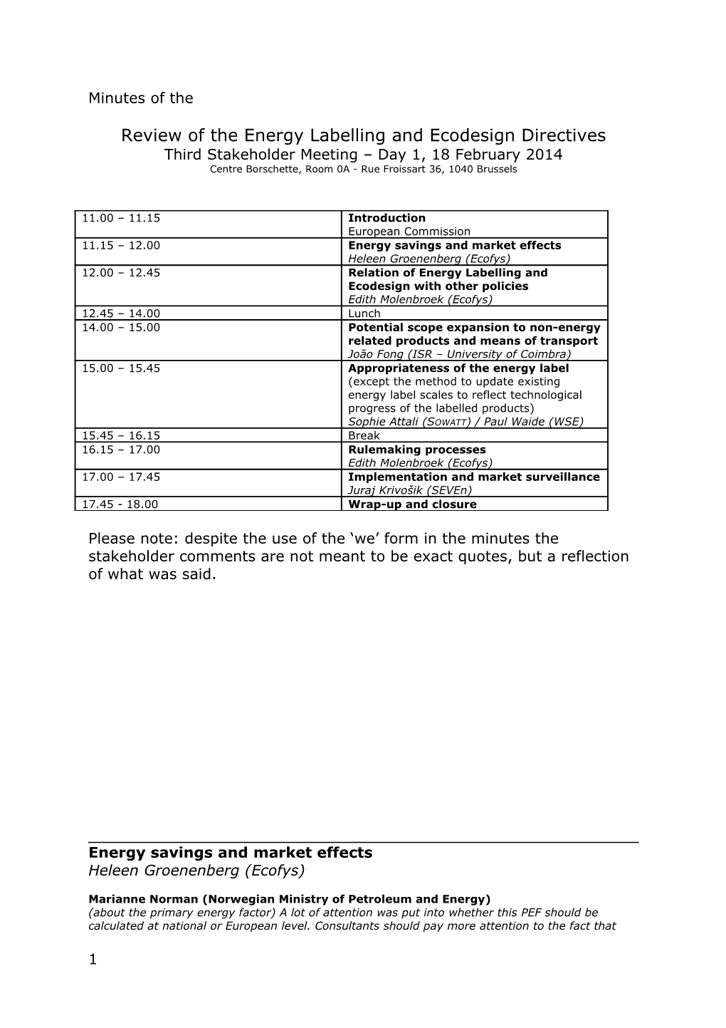 Review of the Energy Labelling and Ecodesign Directives