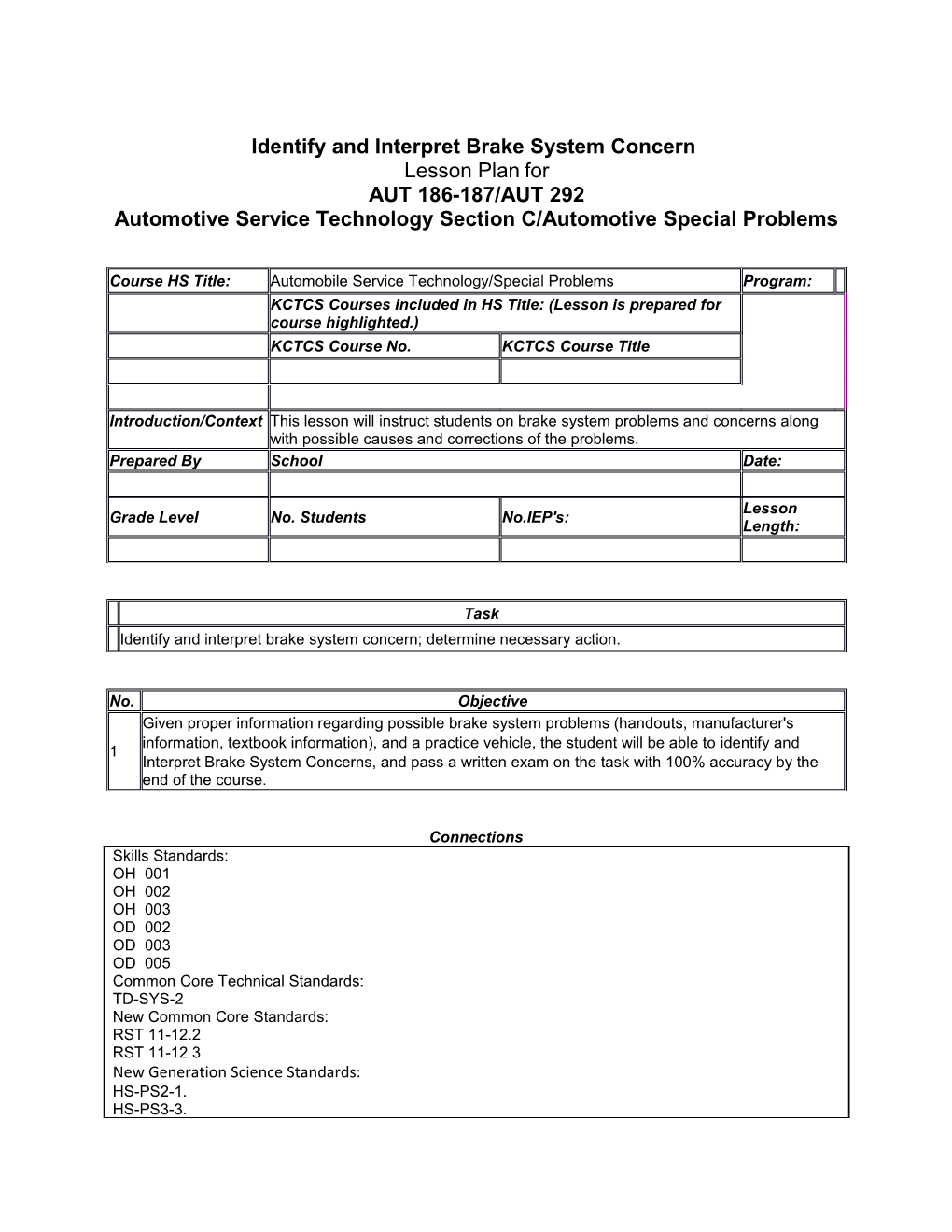 Identify and Interpret Brake System Concern