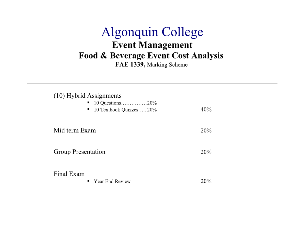 Food & Beverage Event Cost Analysis