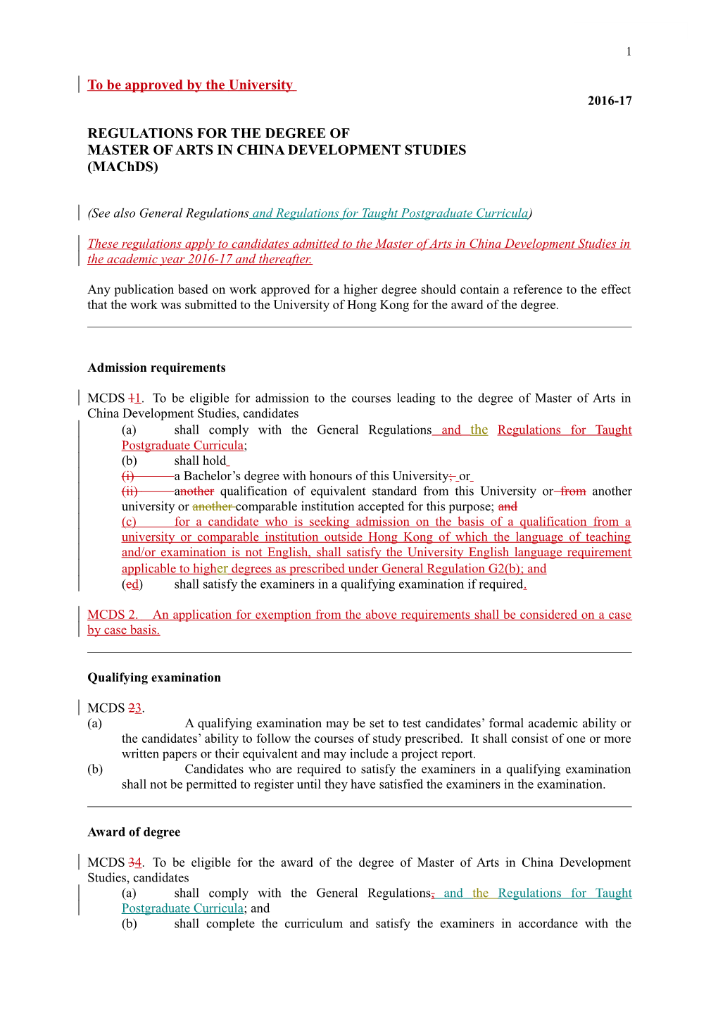 Regulations for the Degree Of s3