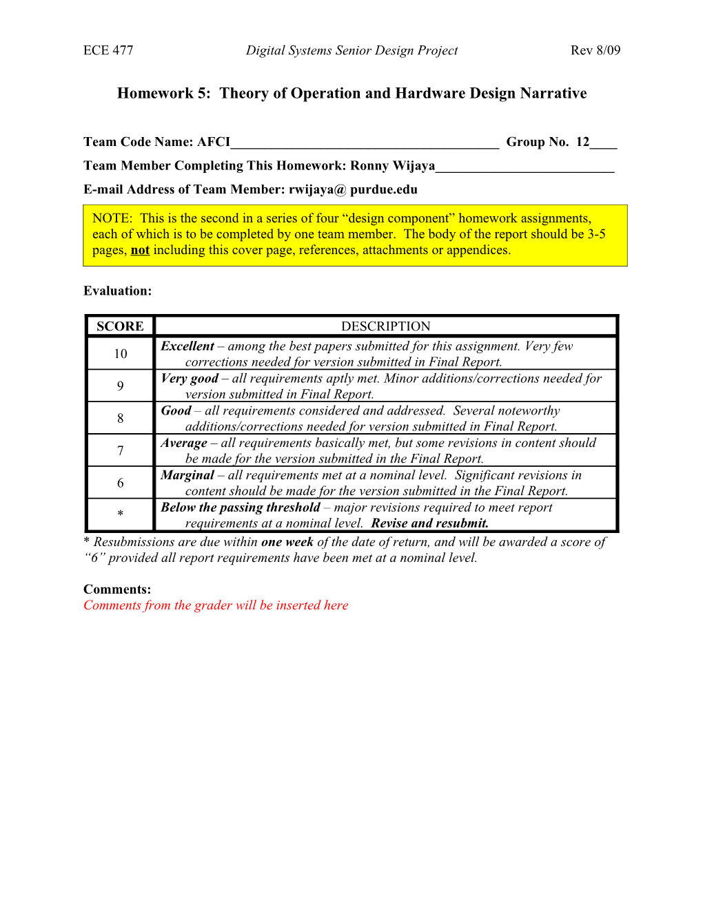 Homework 5: Theory of Operation and Hardware Design Narrative s1